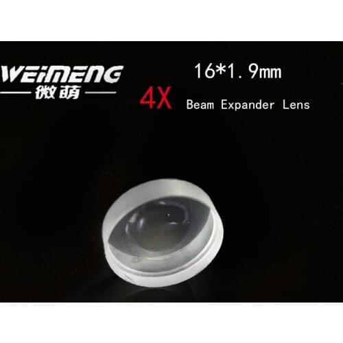 Weimeng 4X beam expander lens 16*1.9mm Double-convex quartz material for laser machine cutting / welding / marking accessories
