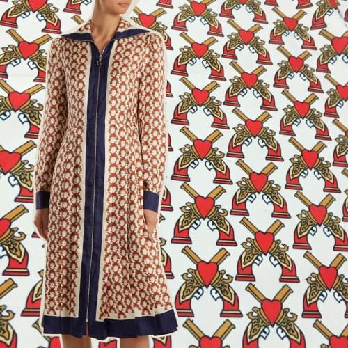 Best selling models hand-painted Christmas red print skirt double-sided four-sided woven fabrics beautiful fashion printed cloth