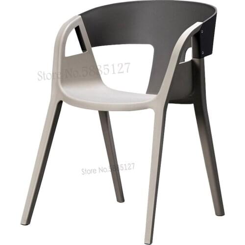 Nordic Minimalist Modern Home Dining Chair Plastic Office Chair Leisure Cafe Dining Table Stool Backrest Chair
