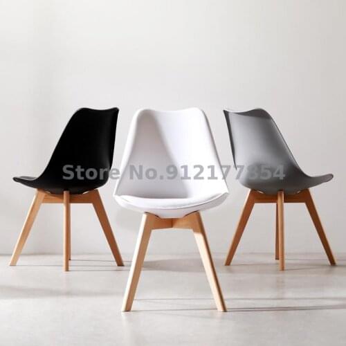 Nordic simple casual home makeup backrest desk stool solid wood cafe milk tea shop dining chair
