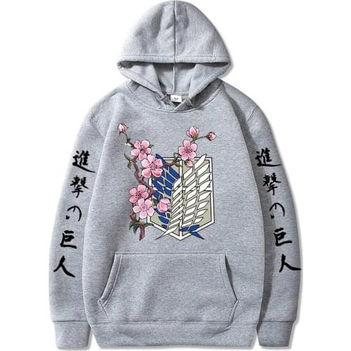 Welcome Anime Attack on Titan Printed Long Sleeved Hoodie Men Women Tops Harajuku Clothes Oversized