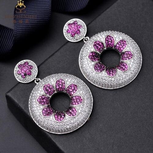Exaggerated earrings garlands earrings nails female zircon plating color separation rings earrings accessories wholesale DZ 4