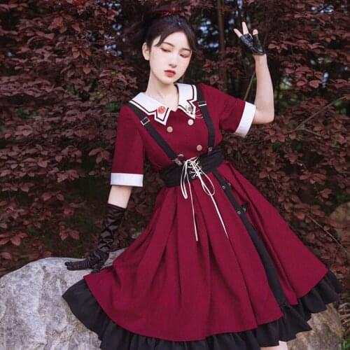 Harajuku Japanese Cosplay Female Lolita Dress Japanese Soft Sister Gothic Dream Op Dress Female Daily Cute Dress Japanese 12522