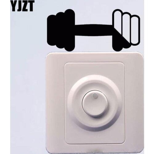 YJZT Dumbbell Gym Fashion Home Decor Wall Sticker Switch Decal 8SS-2531