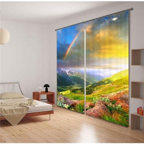 3D Window Curtain For Living Room office Bedroom Customized size Drapes Cortinas Rideaux Mountain scenery print pillowcase