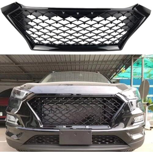 FIT FOR HYUNDAI TUCSON 2019 2020 GRILL MASK COVER GRILLS FIT FOR FUSION MONDEO BLACK SILVER CAR STYLING FRONT RACING GRILLE