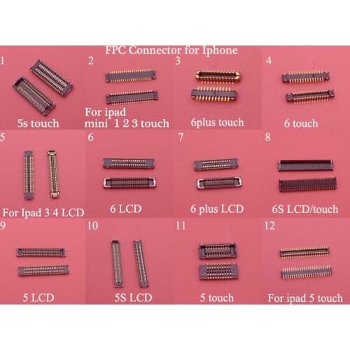 Lcd Touch Screen Display FPC connector for iPhone 5 5s 6 6plus 6s ipad mini 1 2 3 4 on motherboard logic board mainboard