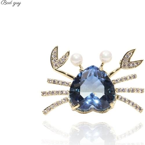 Gold Sliver Brooch For Womens Crystal Crab Pin Jewelry Party Office Clothes Scarf Buckle Garment Accessories Brooches Gift