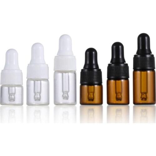 1ml 2ml 3ml Transparent amber Dropper Bottle,Essential Oil/Perfume Samples Packaging Container SN516