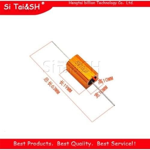 2pcs 5W Aluminum Power Metal Shell Case Wirewound Resistor 0.1 ~ 10K 0.33 0.5 1 2 5 6 8 10 20 50 100 120 200 300 1K 5K 10K ohm