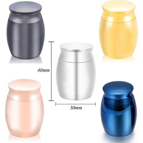 30x40mm Memorial Small Pet Ashes Funeral Box Pet Ashes Pendant Ashes Hair Stainless Steel Jar Keepsake Urn Container for Ashes