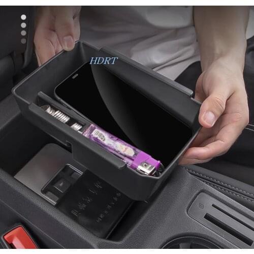 Black Central Armrest Box Storage Box Decoration Cover Trim For Audi A3 2021 Car Styling Interior Accessories