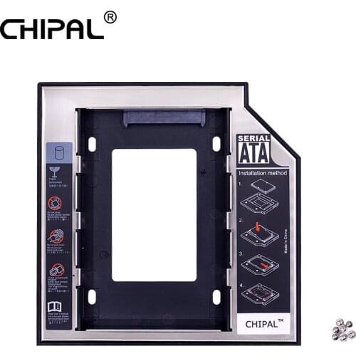 CHIPAL Universal 2nd HDD Caddy 12.7 mm 2.5" SATA 3.0 SSD Case Hard Disk Drive Enclosure with LED Indicator for Laptop CD-ROM