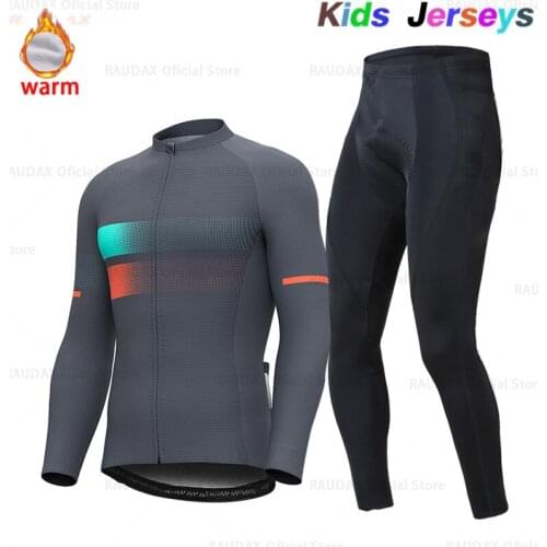 Kids Clothes New Team Cycling Jersey Winter Thermal Fleece Cycling Clothing Bike Pant Set Boys MTB Ropa Ciclismo Maillot Wear