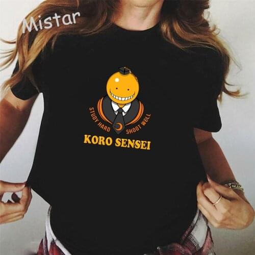 2020 Assassination Classroom T-Shirt Women Print Cute Cartoon Tshirt Summer O-Neck Graphic White Black Tshirt Femme Clothes