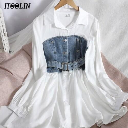 ITOOLIN Fashion Denim Dresses