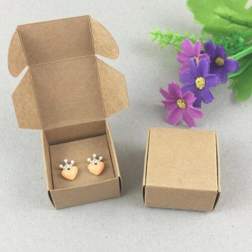 100Set Paper Jewelry Boxes&Earring Cards Kraft Earring Packing Box Blank accessory Packaging Jewelry Set Box DIY Gift Boxes