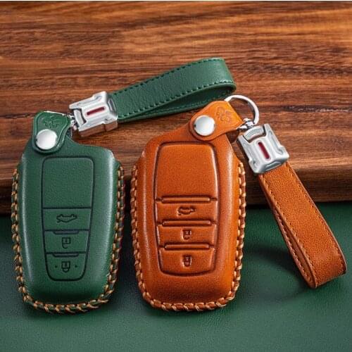 Leather Key Case Cover Shell For Toyota Camry Corolla RAV4 Prius CHR C-HR Corolla Avalon GT86 2018-2020 Protector Cover Keychain