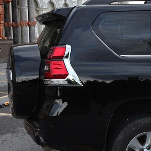 For Toyota Prado 150 2018 ABS Chrome Accessories Rear Tail Lights Lamp Covers Frame Trim Car Quality Styling Sequins