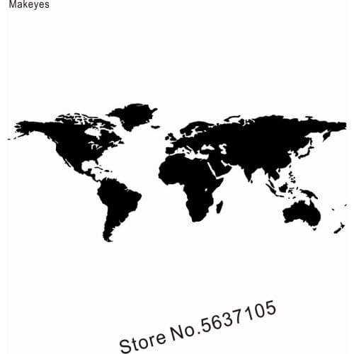 Makeyes World Map Wall Decals,office Wall Decal,Dedroom Decals,Gift Q410
