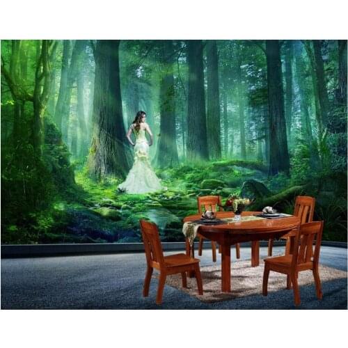 Custom mural photo 3d room wallpaper Large fresh forest tv sofa background wall 3d wall murals wallpaper for walls 3 d