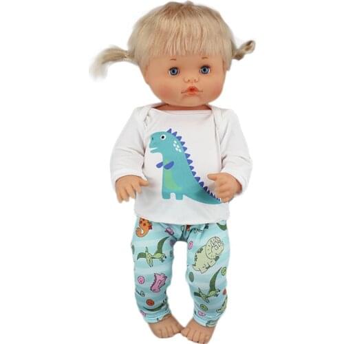 Lovely NEW Multiple styles Clothes Fit 40cm 41cm Doll Nenuco Hermanita Purple Long Sleeves T-shirt Purple Dots Pants With Hat