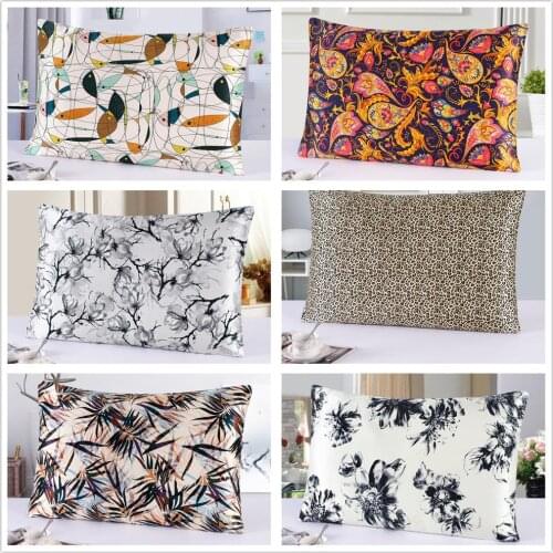 New 100% Nature Silk Pillowcase with Hidden Zipper Floral Pillow Cases for Sleep and Skin Care Grade Quality Pillow Case