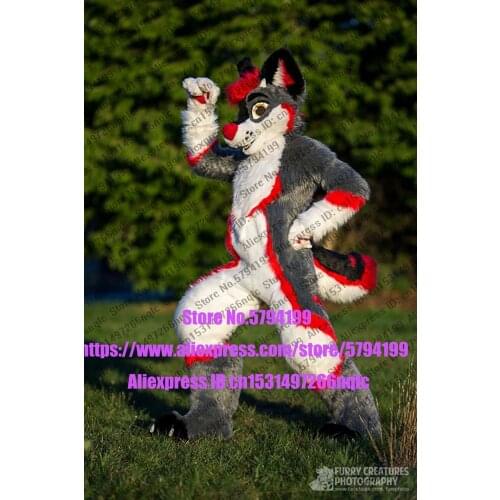 Customized Available REAL PHOTO KJ0012 full sets husky dog Suit fursuit CAT wolf Costume fox Party Carnival Gift