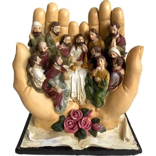 Religious Resin Statue for The Last Supper Character Hand-held Christian Resin Crafts Home Decor Jesus Religious Decoration