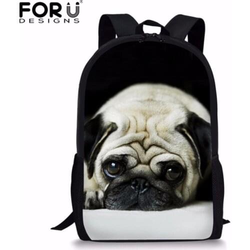 FORUDESIGNS Lovely Family Pet Dog Backpack for Teenager Boys Girls Cute Children Kids Schoolbag Campus Travel Backbag Big Size