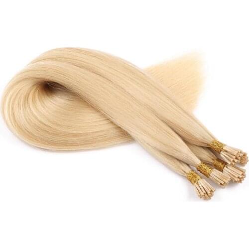 European Remy Human Hair I Tip Hair Extensions 613 Light Color Micro Beads Hair Bulk for Women 0.7gX20 Beads Hair Body Straight