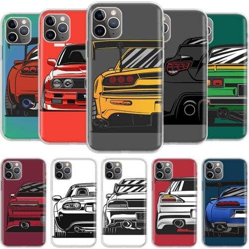 Japan JDM Sports Cars Comic Phone Case For iPhone 12 11 Pro 7 6 X 8 6S Plus XS MAX + XR 5S 6G 7G SE Mini Cover Coque Shell Capa