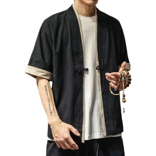 Japanese kimono cardigan men haori yukata male samurai costume clothing kimono jacket mens kimono shirt yukata haori G061