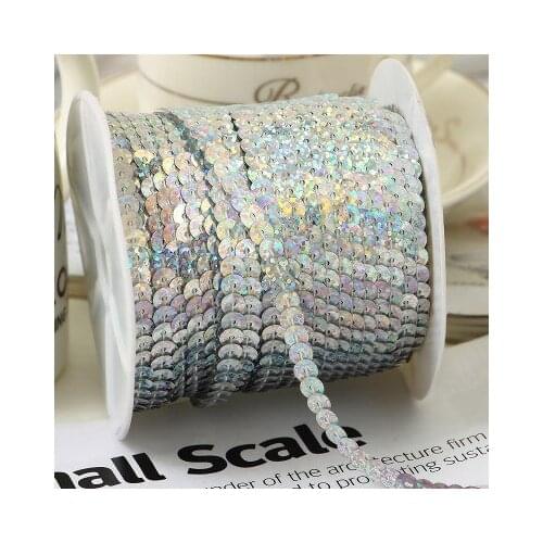 100Y Silver AB Beautiful Sequin Ribbon Trim Craft Sewing Trimming New coming!!sew thread paillettes trim