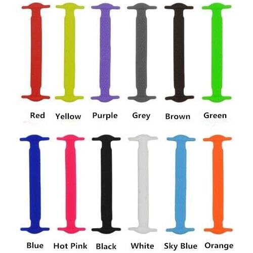 16pcs/lot New Design Children Adult No Tie Silicone Elastic Shoelace Sneaker Shoe Laces Running Shoelaces Athletic Shoe laces