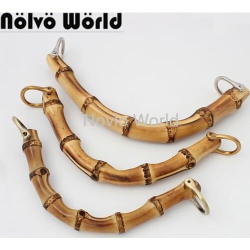 2-10-20 pieces,3 size 14X6cm 15X6cm 18X6cm Nature Bamboo Top Handle In 1.8cm metal D buckles for handbag,Lady bag bamboo handle