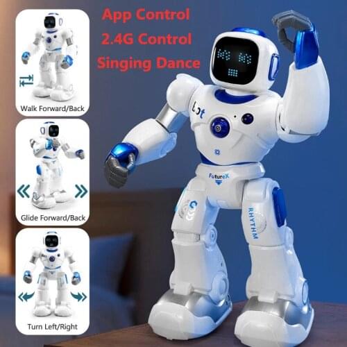 2.4G Remote Control Smart Robot With Recording Can Music Dance Program Touch Control App Control Robots For Kids Gift RC Toy RTR