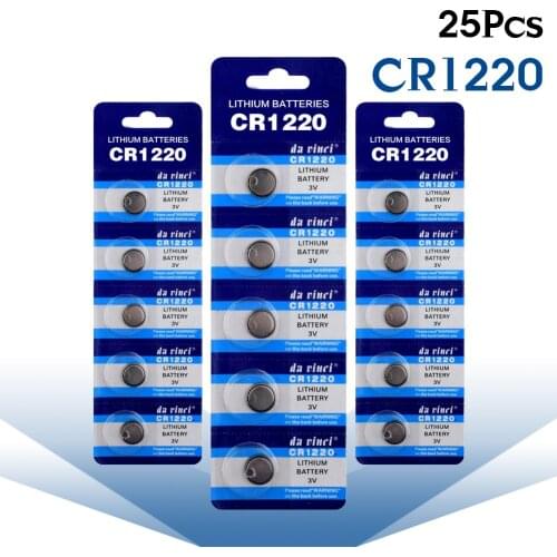25pcs CR1220 CR 1220 Lithim Li-ion Battery DL1220 BR1220 ECR1220 LM1220 L04 5012LC Replacement Button Coin Cell Battery
