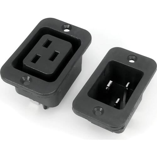 AC 250V 16A IEC 320 C19 C20 Panel Mount Plug Connector Socket