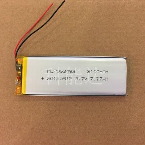 3.7V polymer lithium battery 603493P/063493P 2100MAH smart home car phone DIY etc