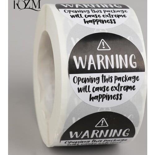 500pcs Black And White Adorable Warning Sricker Labels Extreme Happiness Labels