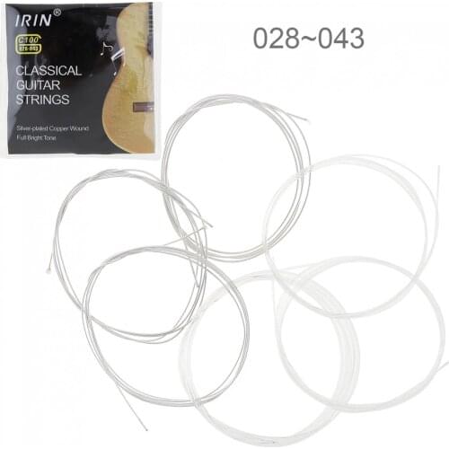 6pcs / lot Classical Guitar String 028-043 Inch Steel Core Silver-Plated Copper Alloy with Full Bright Tone