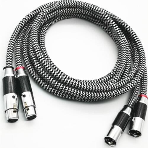 AHSY QED Signature OCC Copper Silver Plated Audio Hifi Male To Female 2 XLR Audio Cable Balance Audio Video Cable Single Wire