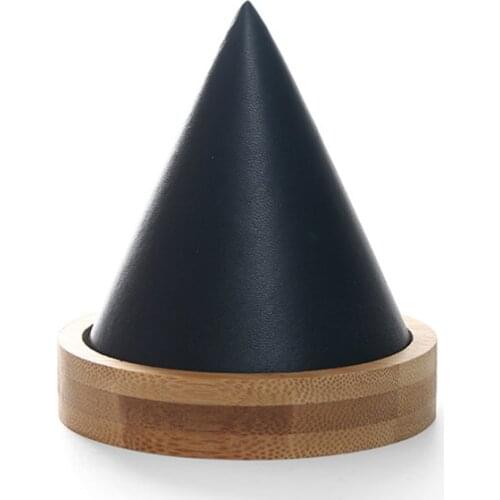 Bamboo Black PU Conical Shape Jewlery Bracelet Display Holder Rack Storage Stand Watch Organizer Jewelry Counter Display Case