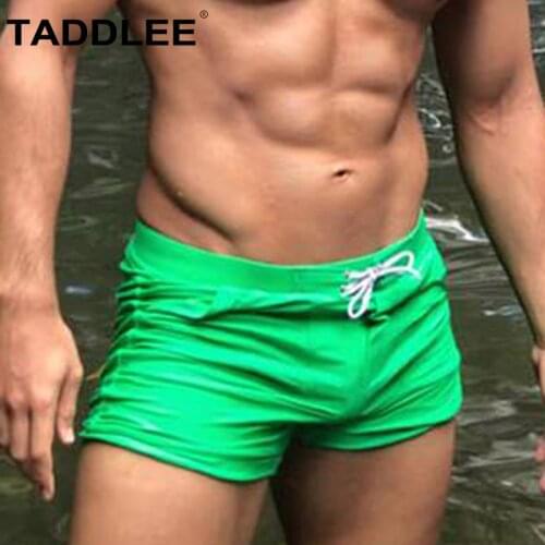 Taddlee Brand Sexy Swimwear Men Swimsuits Long Basic Swim Boxer Briefs Surf Board Shorts Swimming Trunks Bathing Suits Pocket
