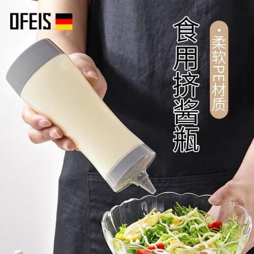 OFEIS Fruit Salad Squeeze Bottle Squeeze Bottle Salad Jam Bottle Cooking Bottle Oil Control Bottle Inverted Squeeze Bottle