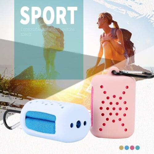 Quick Drying Microfiber Towel Sports Instant Cooling Ice Towel Portable Outdoor Travel Fitness Running Towel Silicone Bag