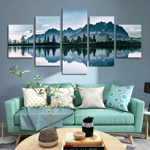 Photographing Landscape Painting Canvas Painting Landscape Cloud Green Nordic Decoration Home Living Room Decoration Frameless