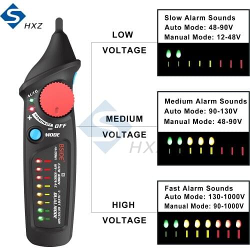 Voltage Detector Indicator Non-Contact BSIDE AVD06 Profession Smart Test Pencil Live/phase Wire Breakpoint NCV Continuity Tester
