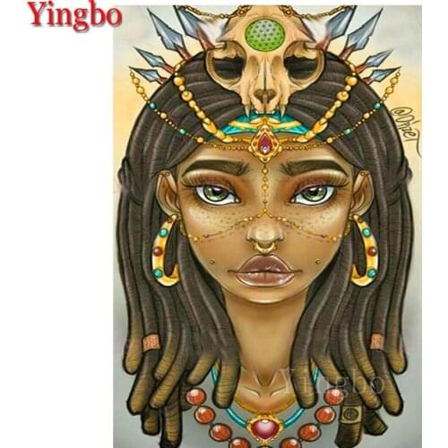 Ying bo Full Square Diamond Painting Indian African Girl Diamond Embroidery New Arrival 3D Pictures Mosaic Kit Diy 5D Round